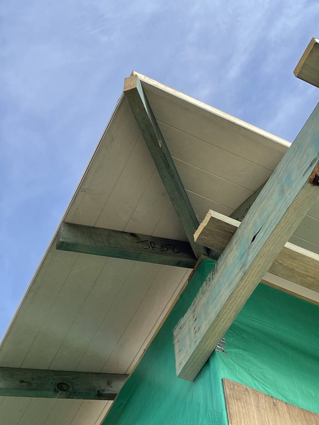 Finished lined eave and soffit along the skillion roofline of the Ashfield addition by Loel Homes